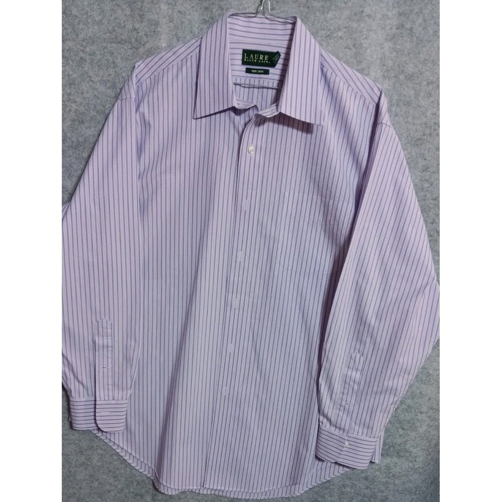 Ralph Lauren Mens Purple Non-Iron Button Down Dress Shirt 16.5 32/33 Classic Fit